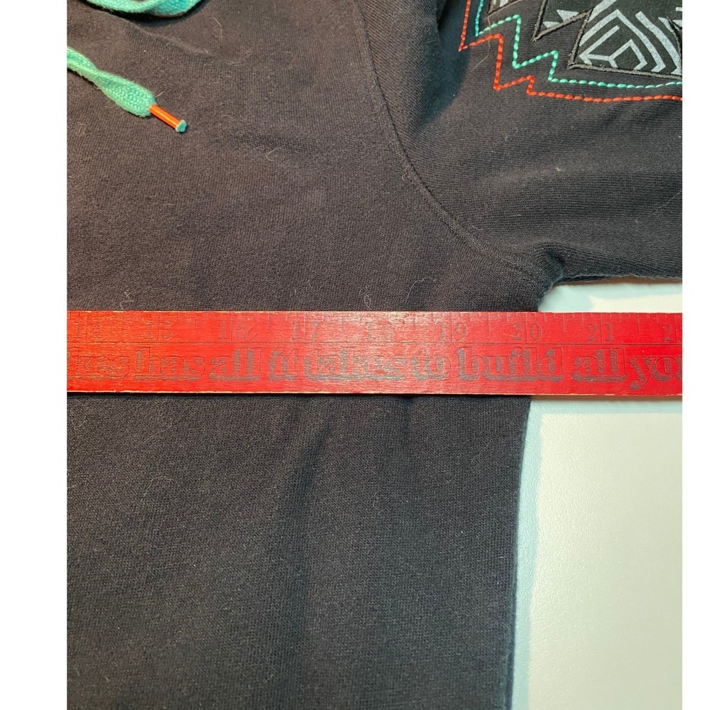 Cruel Girl Southwest Aztec Print Full Zip Hoodie Black Teal Orange Women Small - Picture 10 of 16